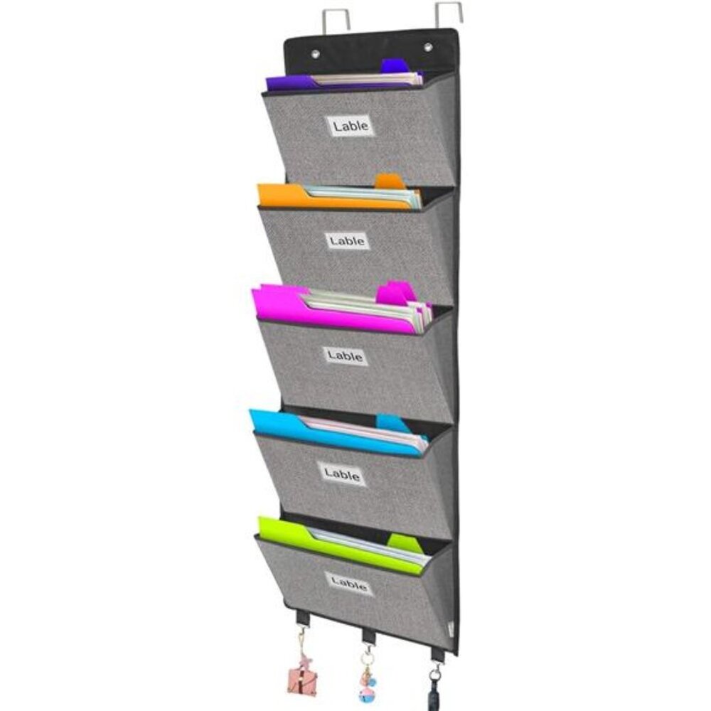 Over Door File Organizer Wall Hanging File Folders Office Homework Paper Storage